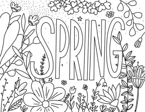 Dibujo de Primavera Sencilla para Colorear