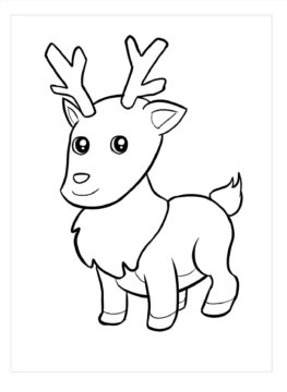 Dibujo de Reno Sonriente para Colorear