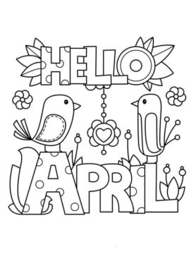 Dibujo de Simple Hola Primavera para Colorear