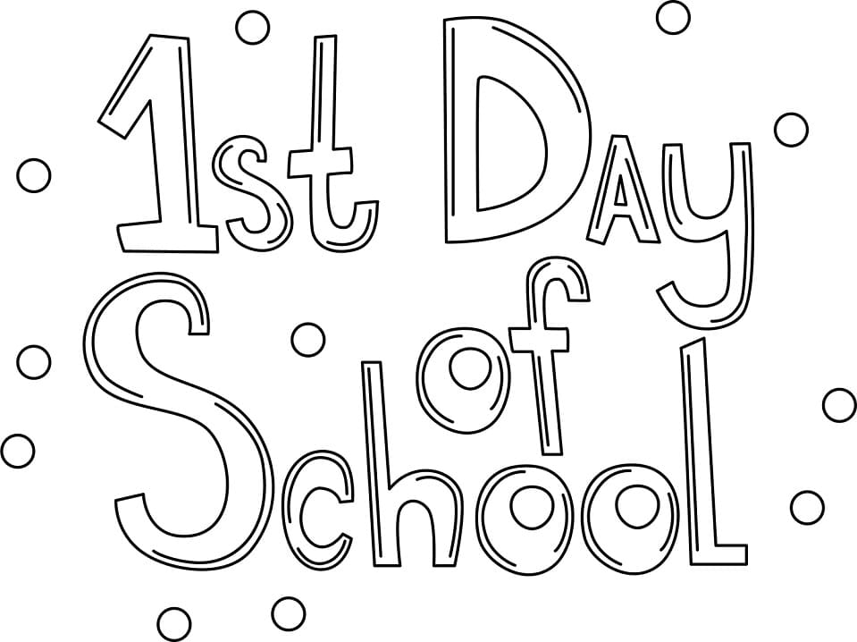 Dibujo de 1er día de Escuela para Colorear