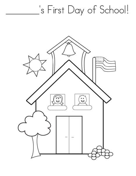 Dibujo de Imprimir Primer día de Escuela para Colorear