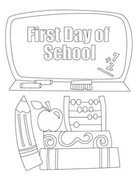 Dibujo de Primer día de Escuela 2 página para Colorear