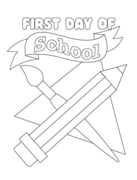 Dibujo de Primer día de Escuela Imprimible para Colorear