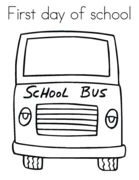 Dibujo de Primer día de Escuela Imprimible Gratis para Colorear