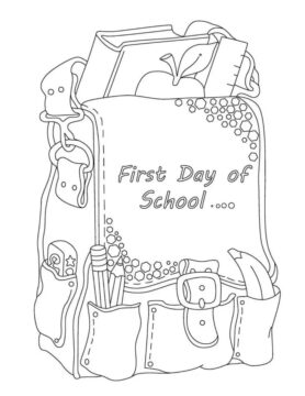 Dibujo de Primer día de Escuela para Imprimir página para Colorear