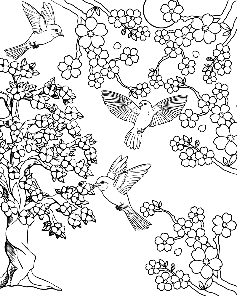 Dibujo de Printable First Day Of Spring Coloring Sheet para Colorear