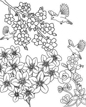 Dibujo de Spring Blossom Coloring Page para Colorear