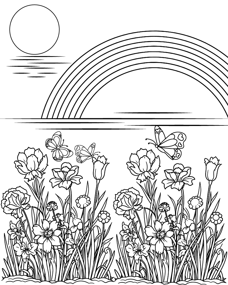 Dibujo de Spring Flowers Coloring Page para Colorear