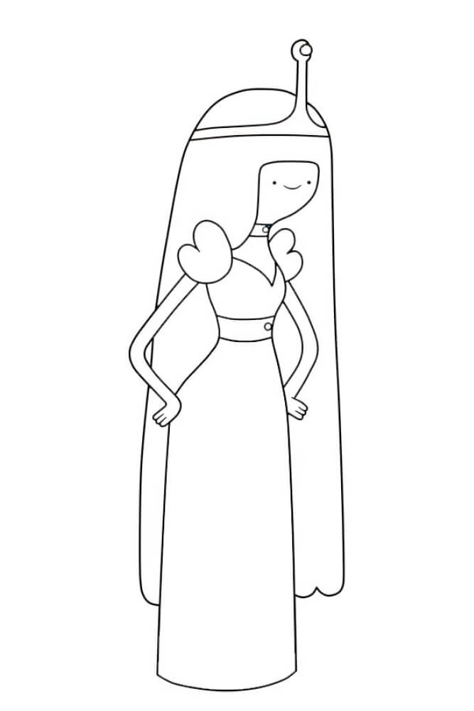 Dibujo de Bonita Princesa Bubblegum para Colorear