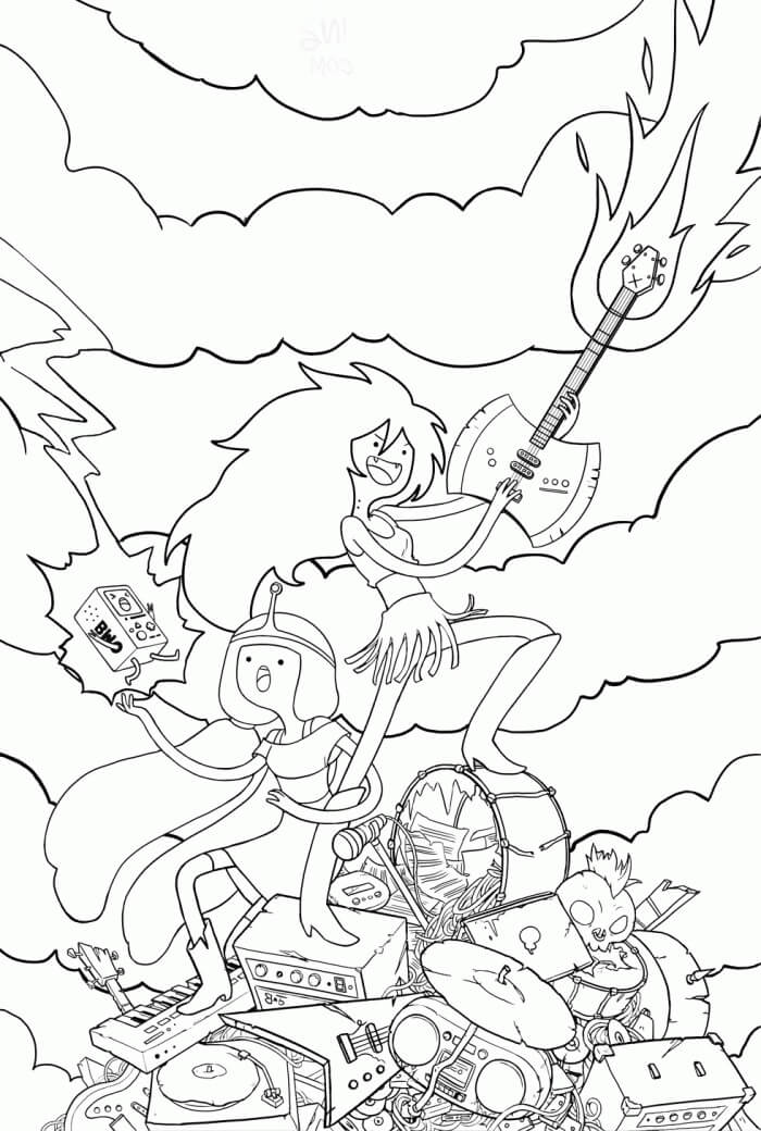 Dibujo de Marceline y la Princesa Bubblegum para Colorear
