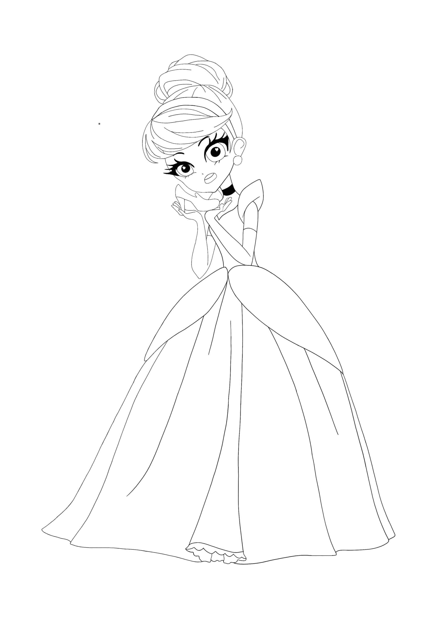 Dibujo de Princesa Cenicienta para Colorear