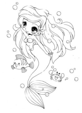 Dibujo de Princesa Sirena para Colorear