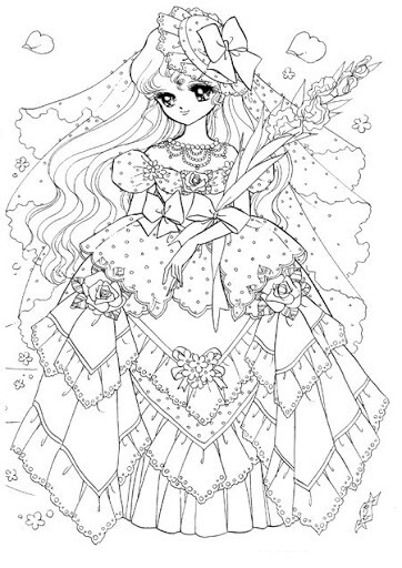 Dibujo de Princesa Sonriendo para Colorear