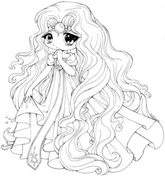 Dibujo de Princesa Triste para Colorear