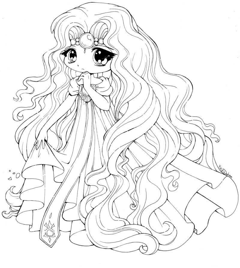 Dibujo de Princesa Triste para Colorear