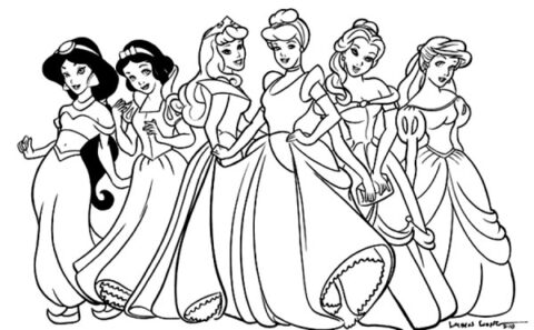 Dibujo de Las Princesas Disney para Colorear