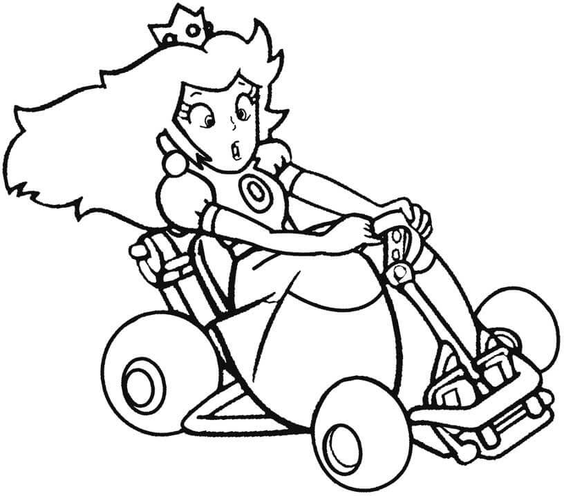 Dibujo de Graciosa Princesa Peach para Colorear