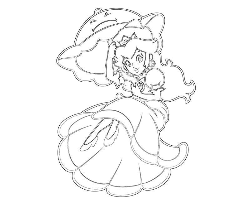 Dibujo de Impresionante Princesa Peach para Colorear