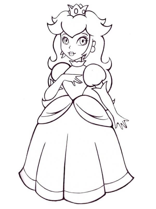 Dibujo de Increible Princesa Peach para Colorear