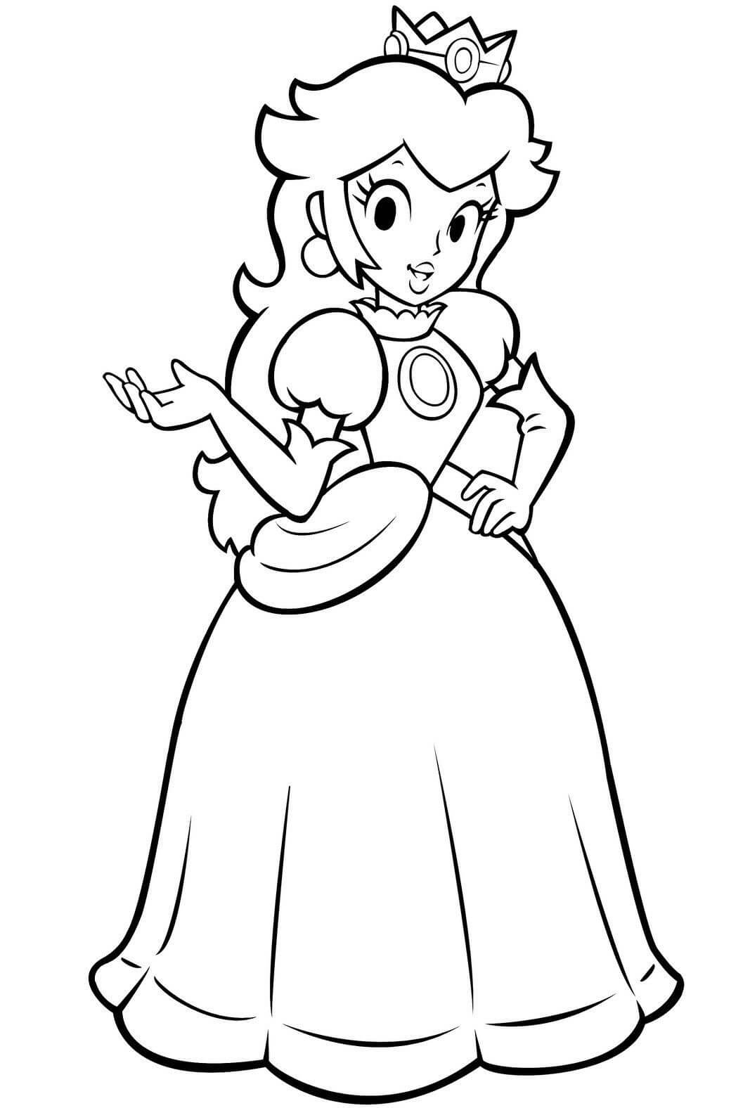 Dibujo de Princesa Peach básica para Colorear
