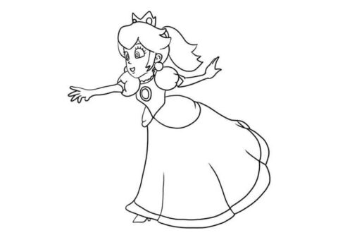Dibujo de Princesa Peach Caminando para Colorear