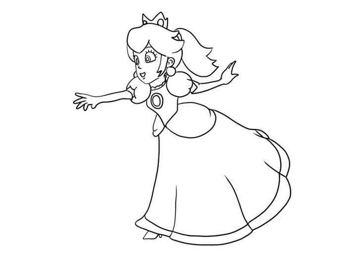 Dibujo de Princesa Peach Caminando para Colorear
