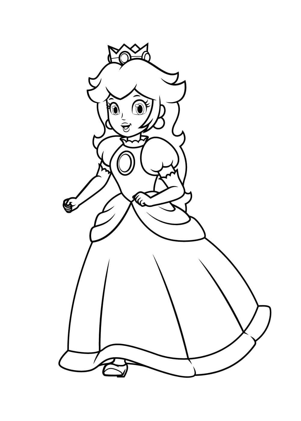 Dibujo de Princesa Peach Corriendo para Colorear