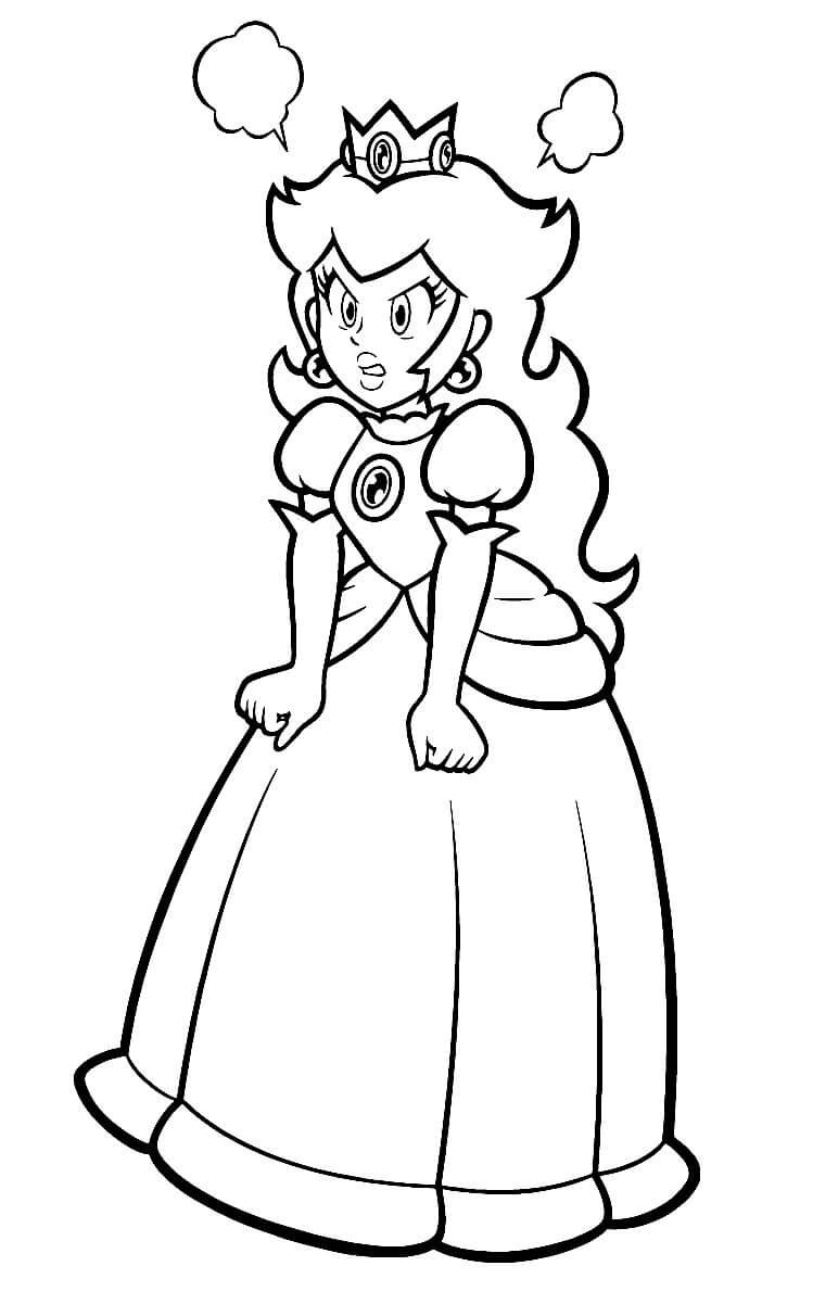 Dibujo de Princesa Peach Enojada para Colorear