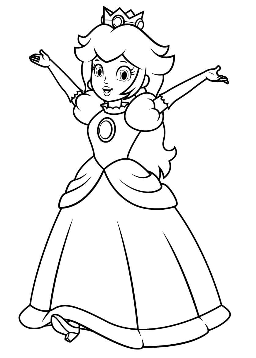 Dibujo de Princesa Peach Normal para Colorear