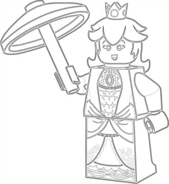 Dibujo de Princesa Peach de Lego para Colorear