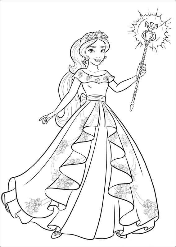 Dibujo de Elena Sonriendo para Colorear