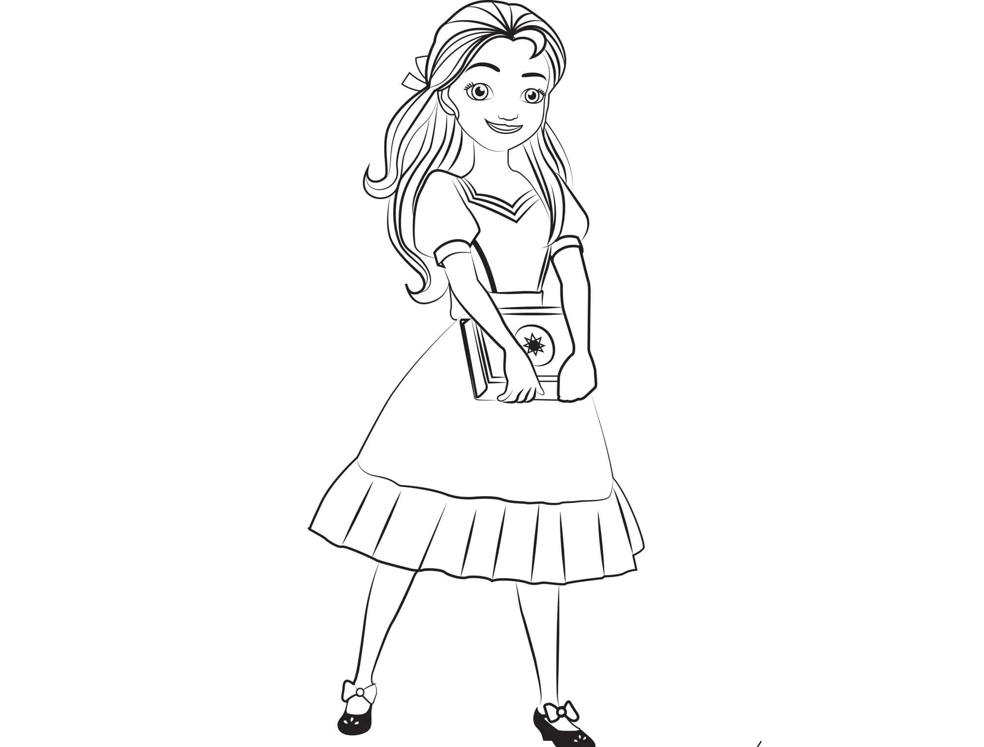 Dibujo de Isabel Sonriendo para Colorear