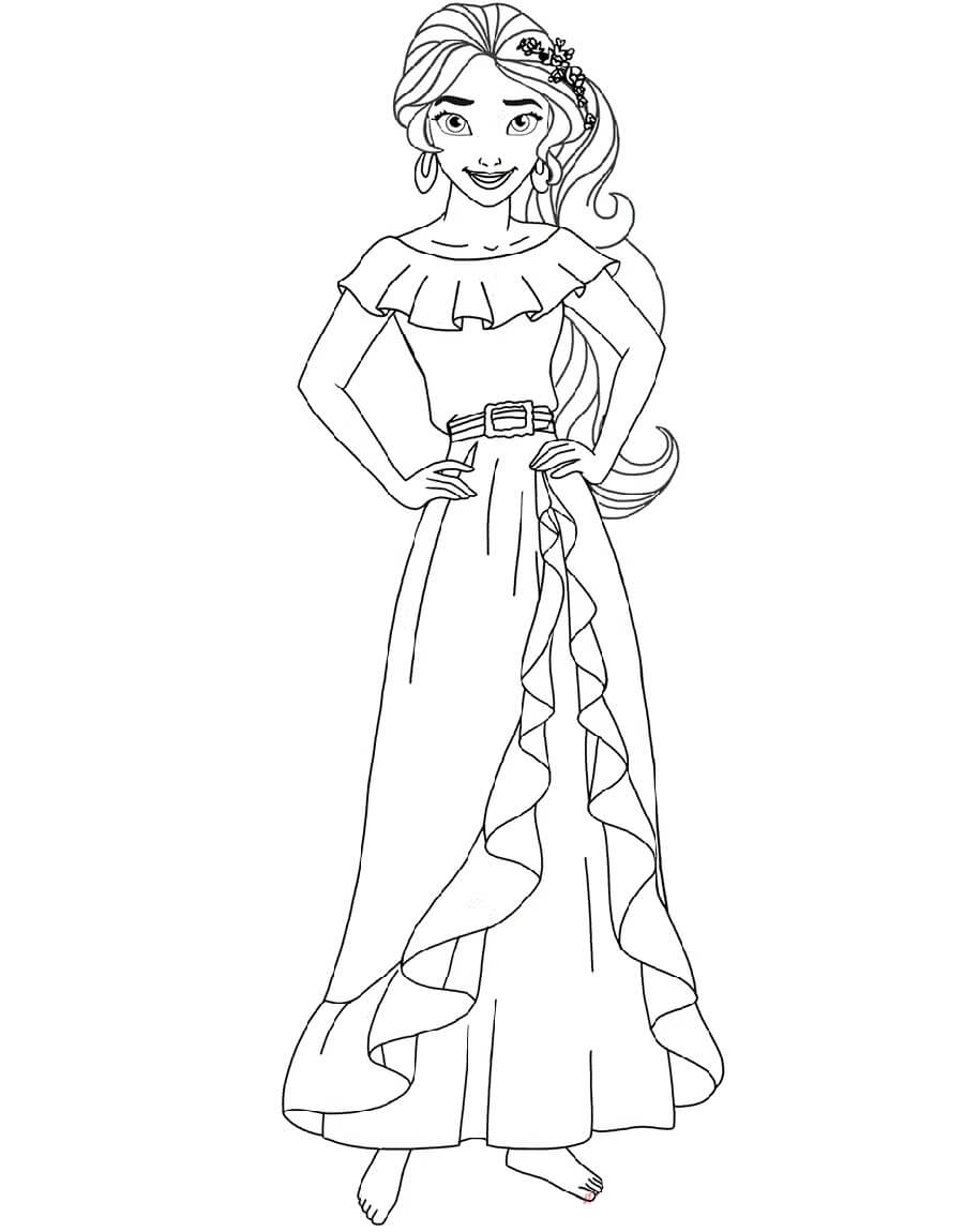 Dibujo de Princesa Elena Normal para Colorear