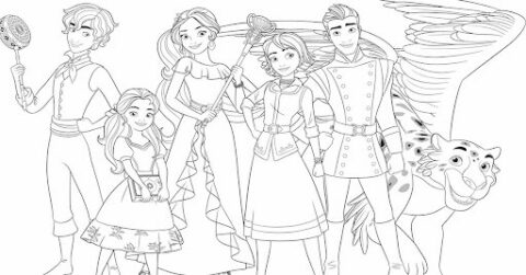 Dibujo de Princesa Elena y Amigos para Colorear