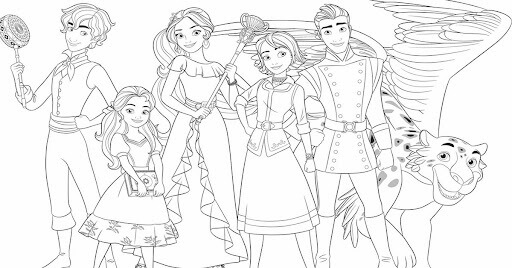 Dibujo de Princesa Elena y Amigos para Colorear