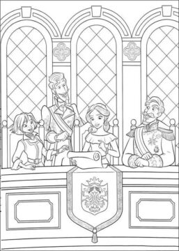 Dibujo de Princesa Elena y Familia para Colorear