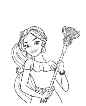 Dibujo de Rostro Elena Sonriendo para Colorear