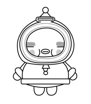 Dibujo de Papa Noel de Pucca para Colorear