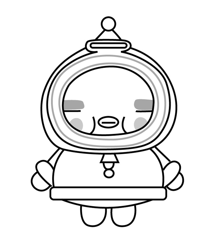 Dibujo de Papa Noel de Pucca para Colorear