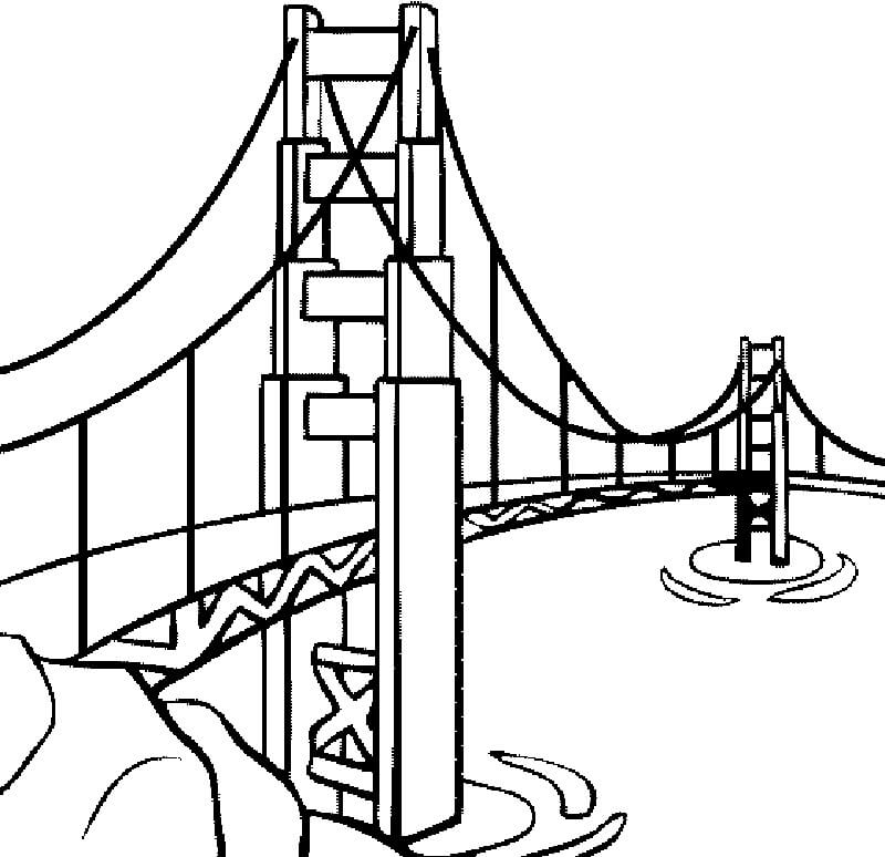 Dibujo de Bonito Puente para Colorear