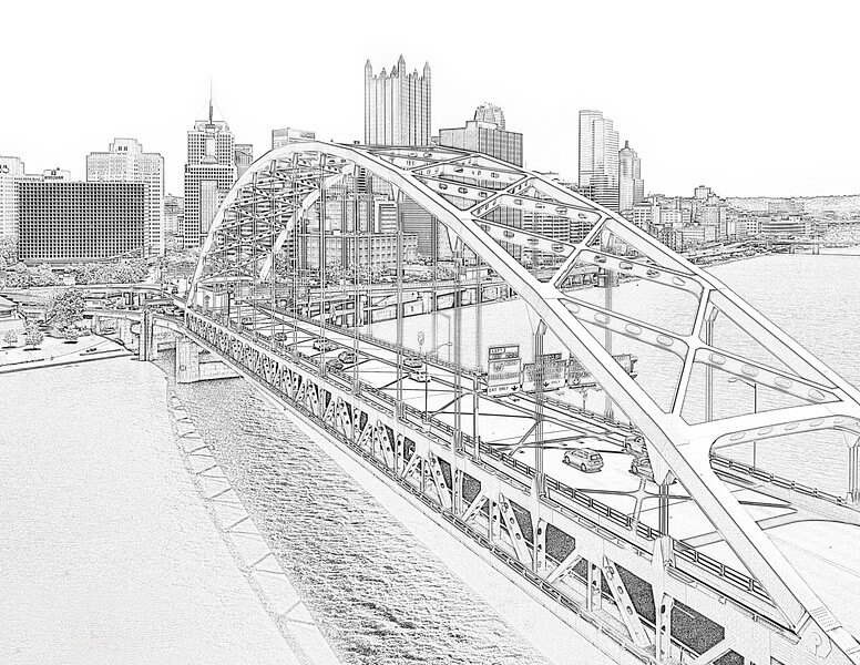 Dibujo de Hermoso Puente para Colorear