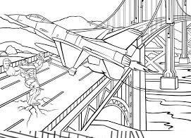 Dibujo de Hulk en el Puente para Colorear
