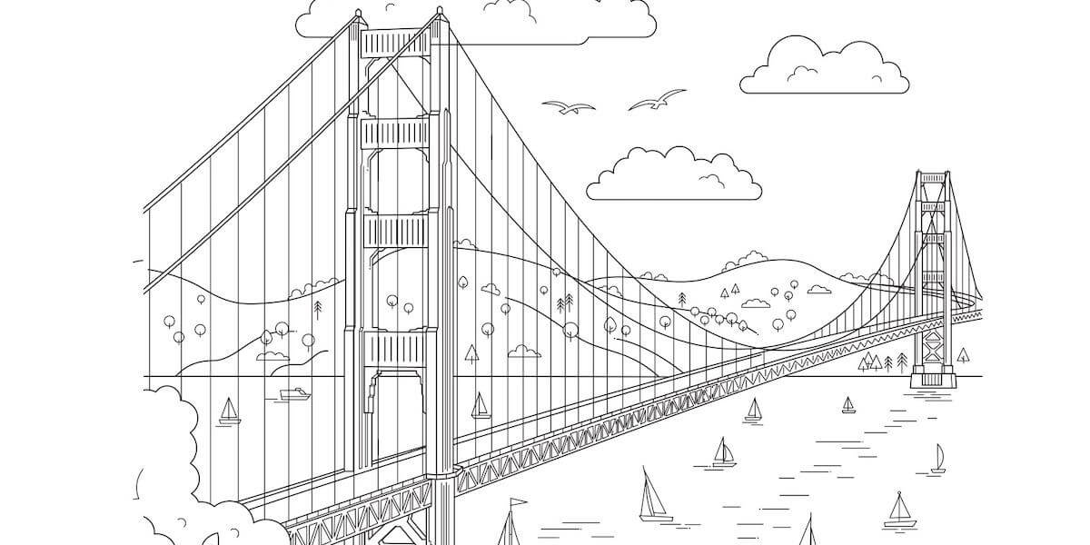 Dibujo de Puente San Francisco para Colorear