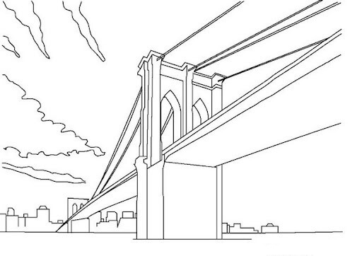 Dibujo de Puente de Brooklyn para Colorear