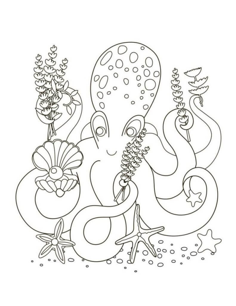 Dibujo de Adorable Pulpo para Colorear
