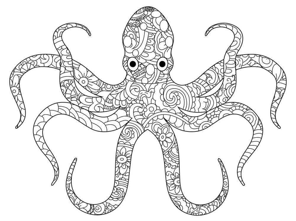 Dibujo de Mandala Pulpo para Colorear