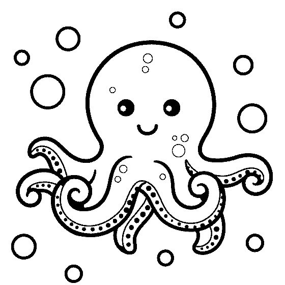 Dibujo de Pulpo bebé para Colorear