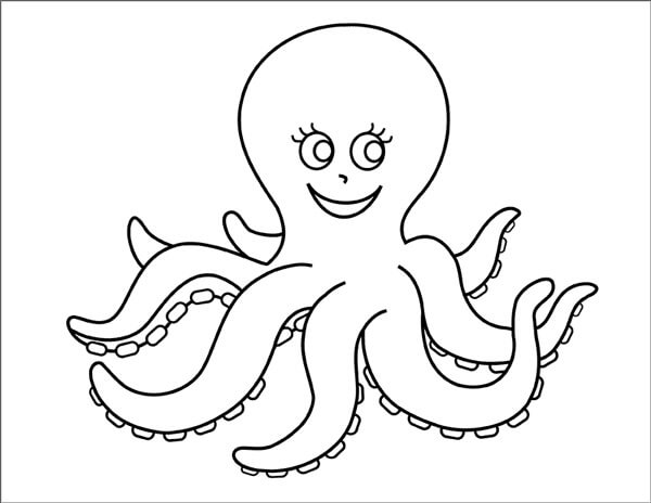 Dibujo de Pulpo Divertido para Colorear