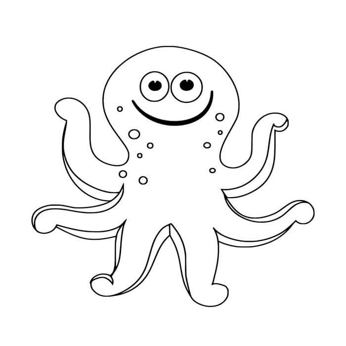 Dibujo de Pulpo Dulce para Colorear