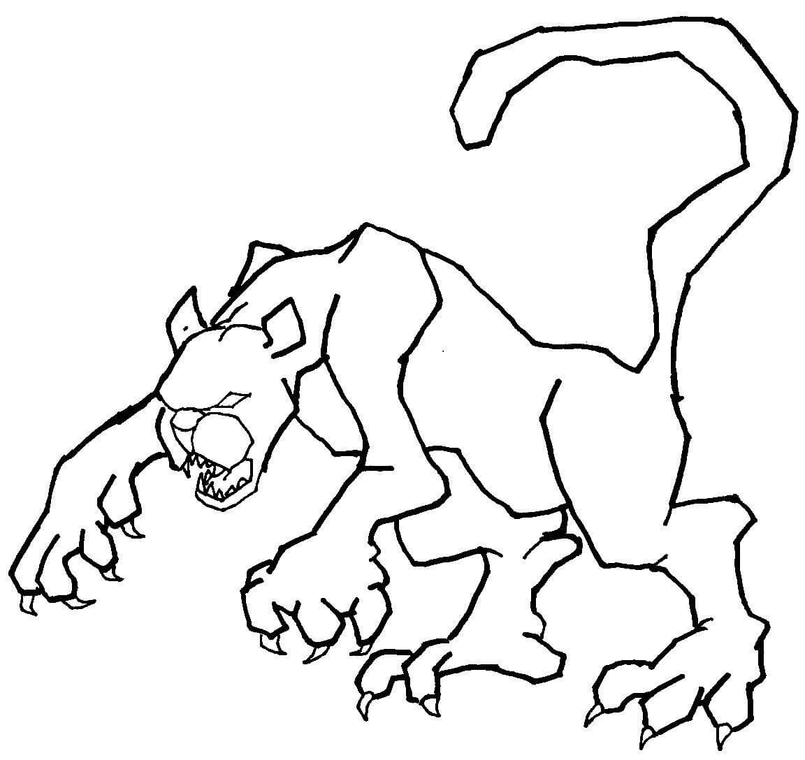 Dibujo de Puma Aterrador para Colorear